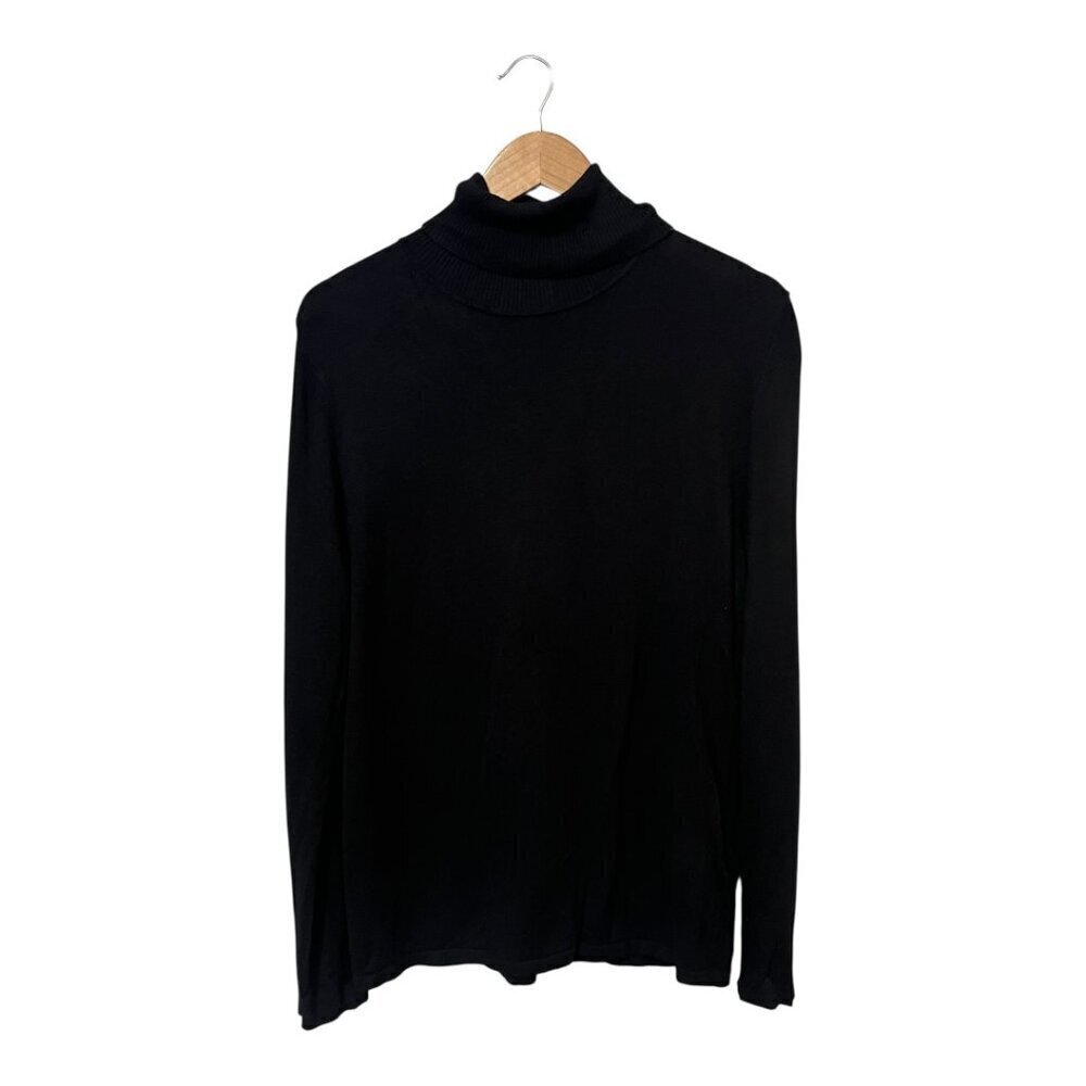 Gerry Weber Turtleneck Sweater Black Women's Size 12 Viscose Long Sleeves